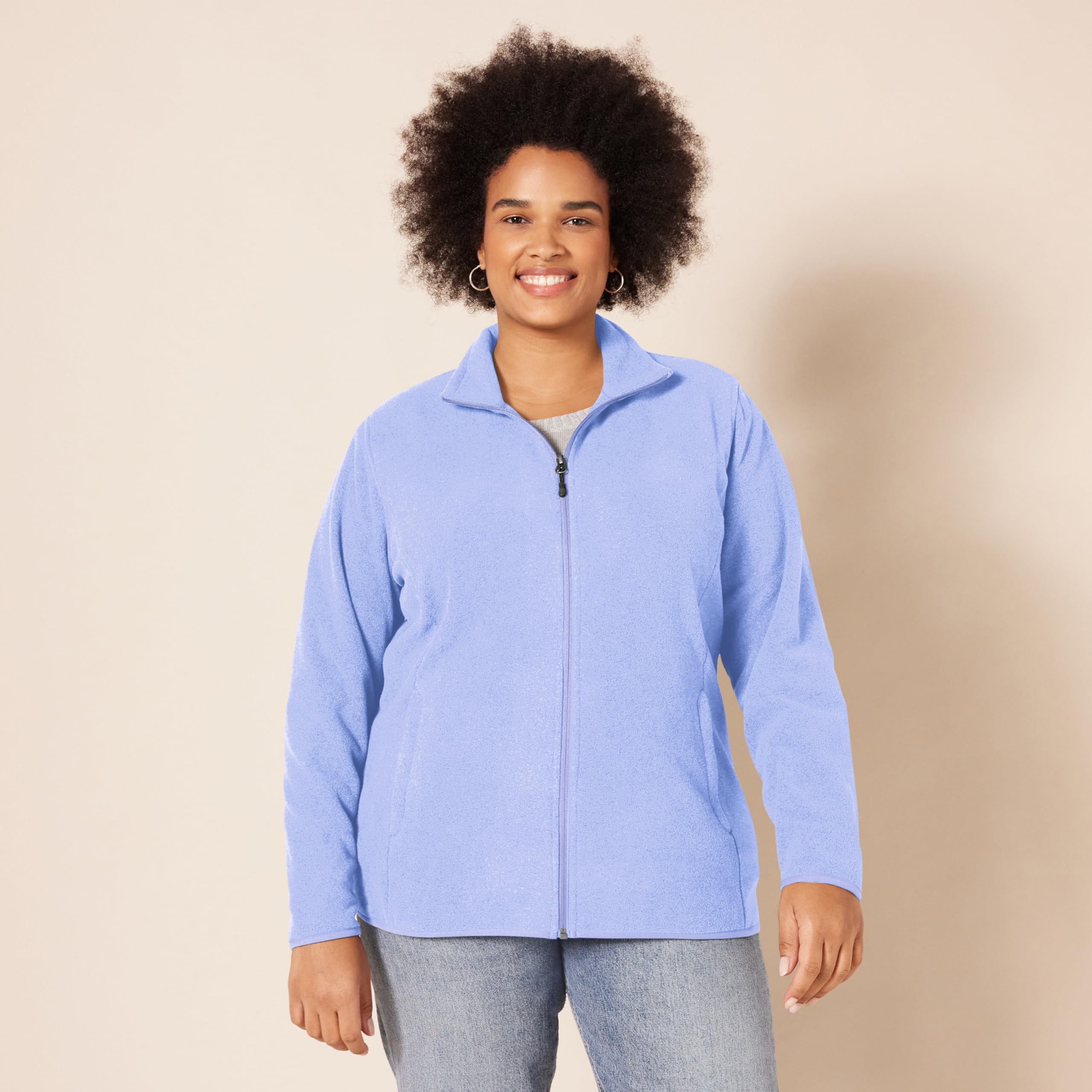 Amazon Essentials Mujer Chaqueta de Forro Polar Suave con Cremallera Completa y Corte clásico (Disponible en Tallas Grandes)