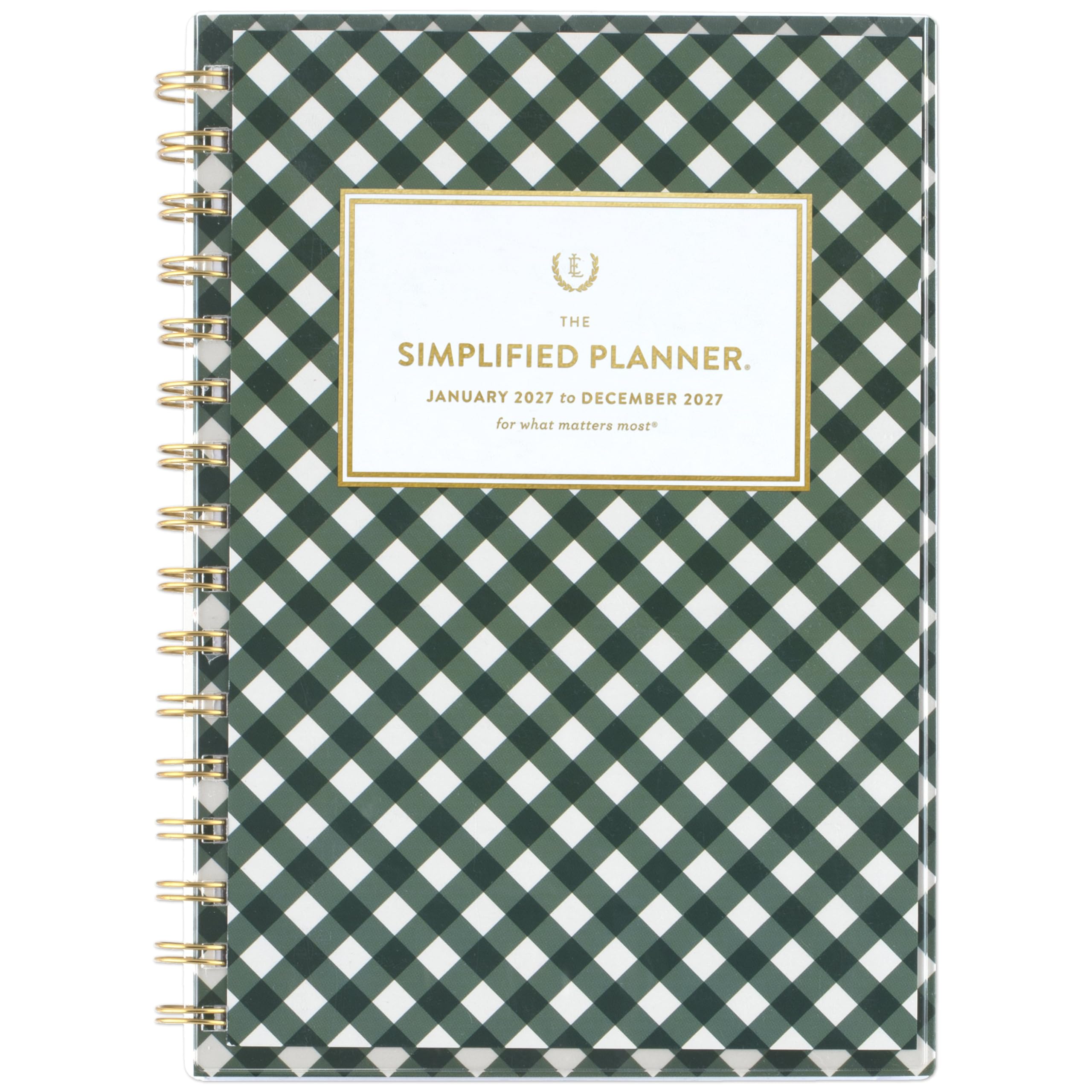AT-A-GLANCE 2027 Planner, Simplified by Emily Ley, Weekly & Monthly, 5.5" x 8.5", Camp Gingham (EL58-201-27)