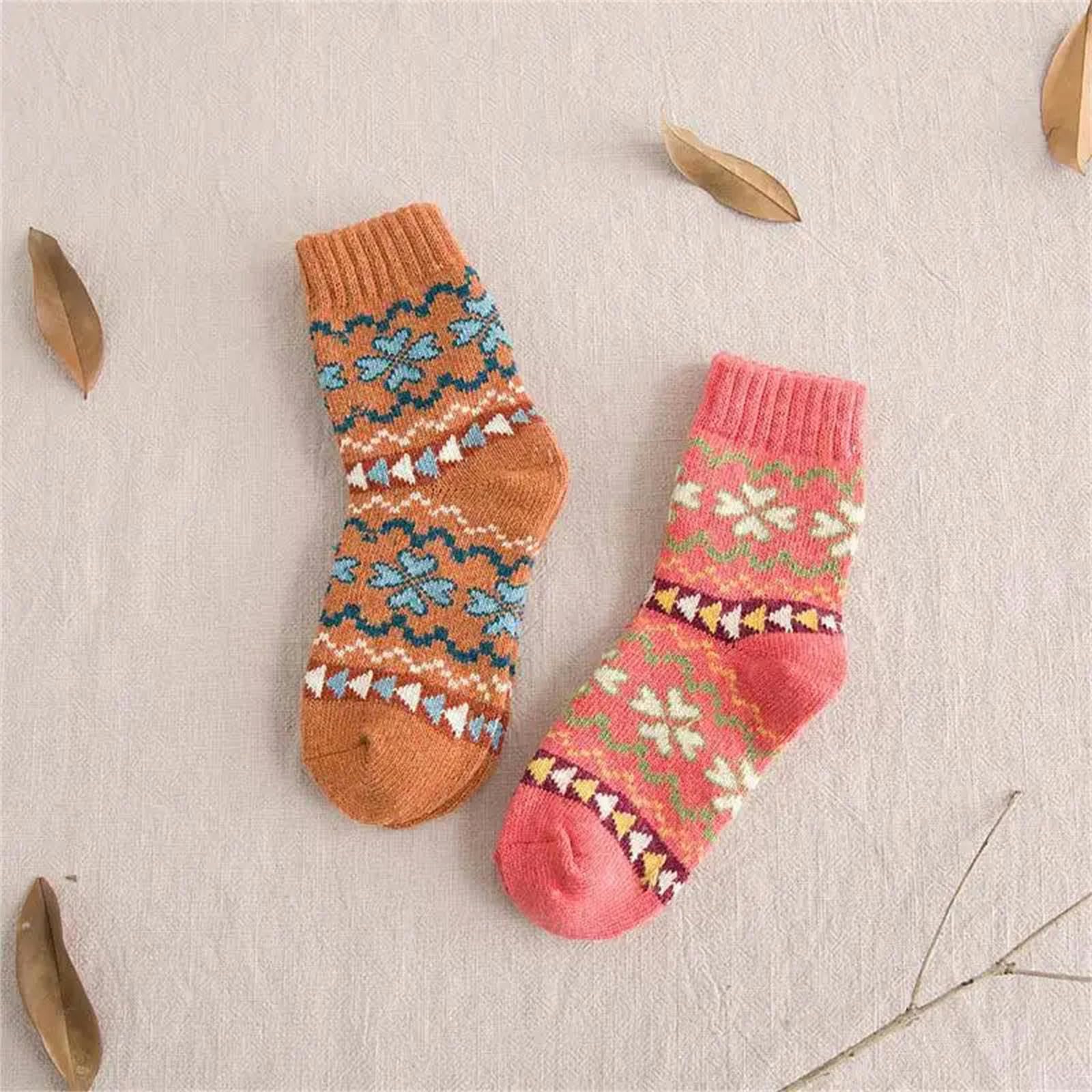 Calzini 5 Paia Da 5 Coppie Di Calze Calde Invernali Da Donna Modello Casual Più Spessa Contro Il Freddo Sox