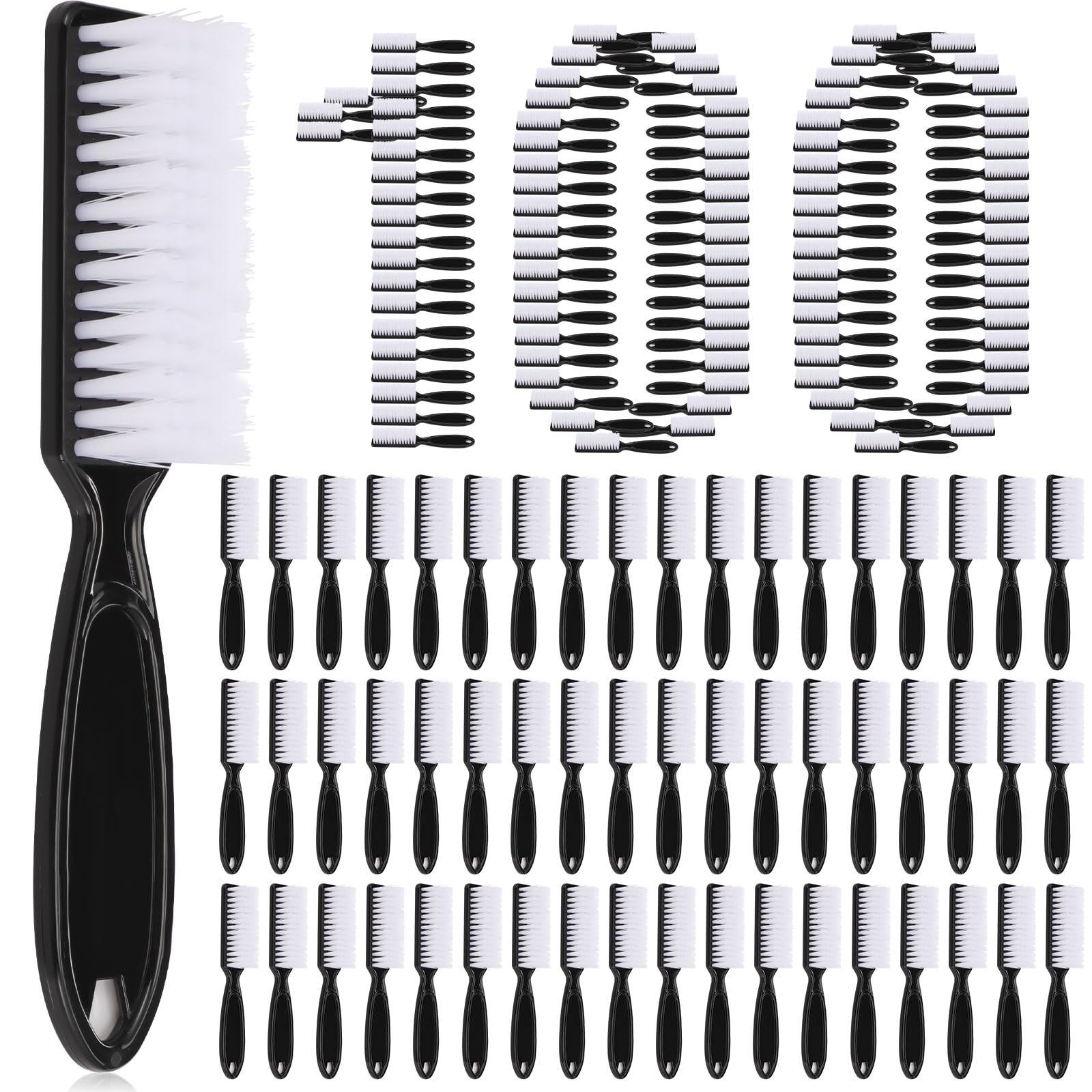 Patelai 100 Pieces Handle Grip Nail Brush Bulk for Cleaning Fingernails Toes Scrub Manicure Pedicure(Black)