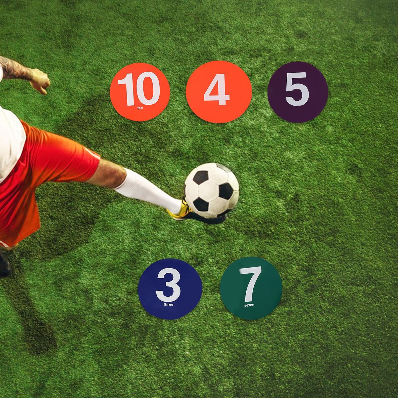 Soccer Practice Markers, Agility Training Dots, Numbered Training Markers, Floor Marking Discs, Practice Markers, Lightweight Training Equipment, Multi Sport Training Dots