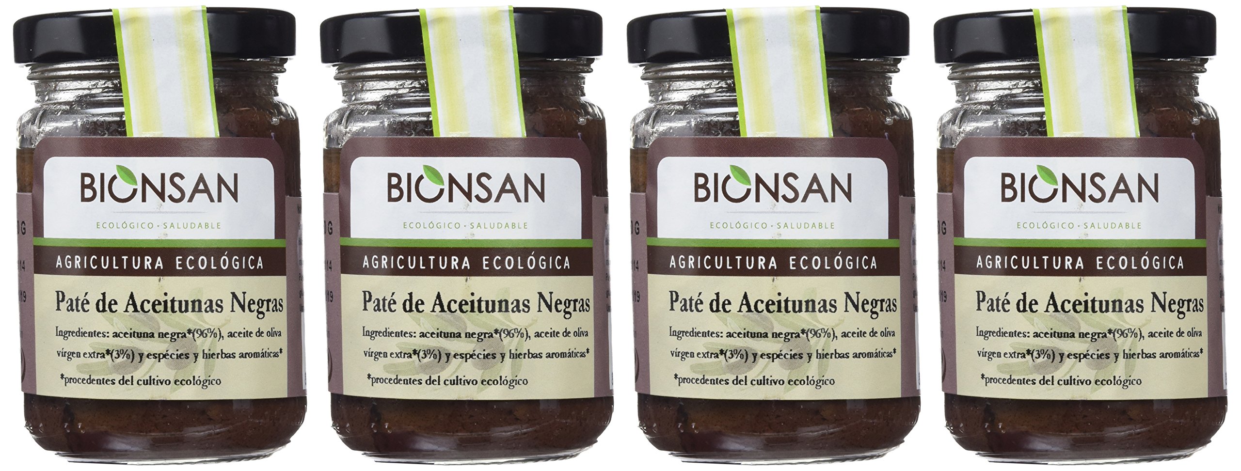 Bionsan paté de aceitunas negras - 4 tarros de cristal de 140 gr - Total: 560 gr (43101)