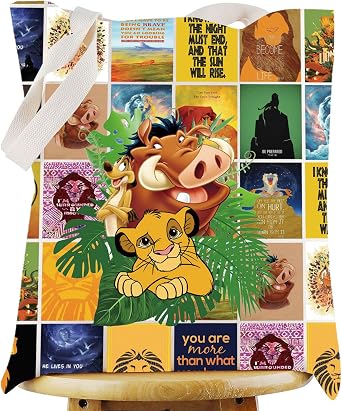 WZMPA Lions Tote Bag Cartoon Gifts Lion Lover Reusable Grocery Bag Movie Merchandise
