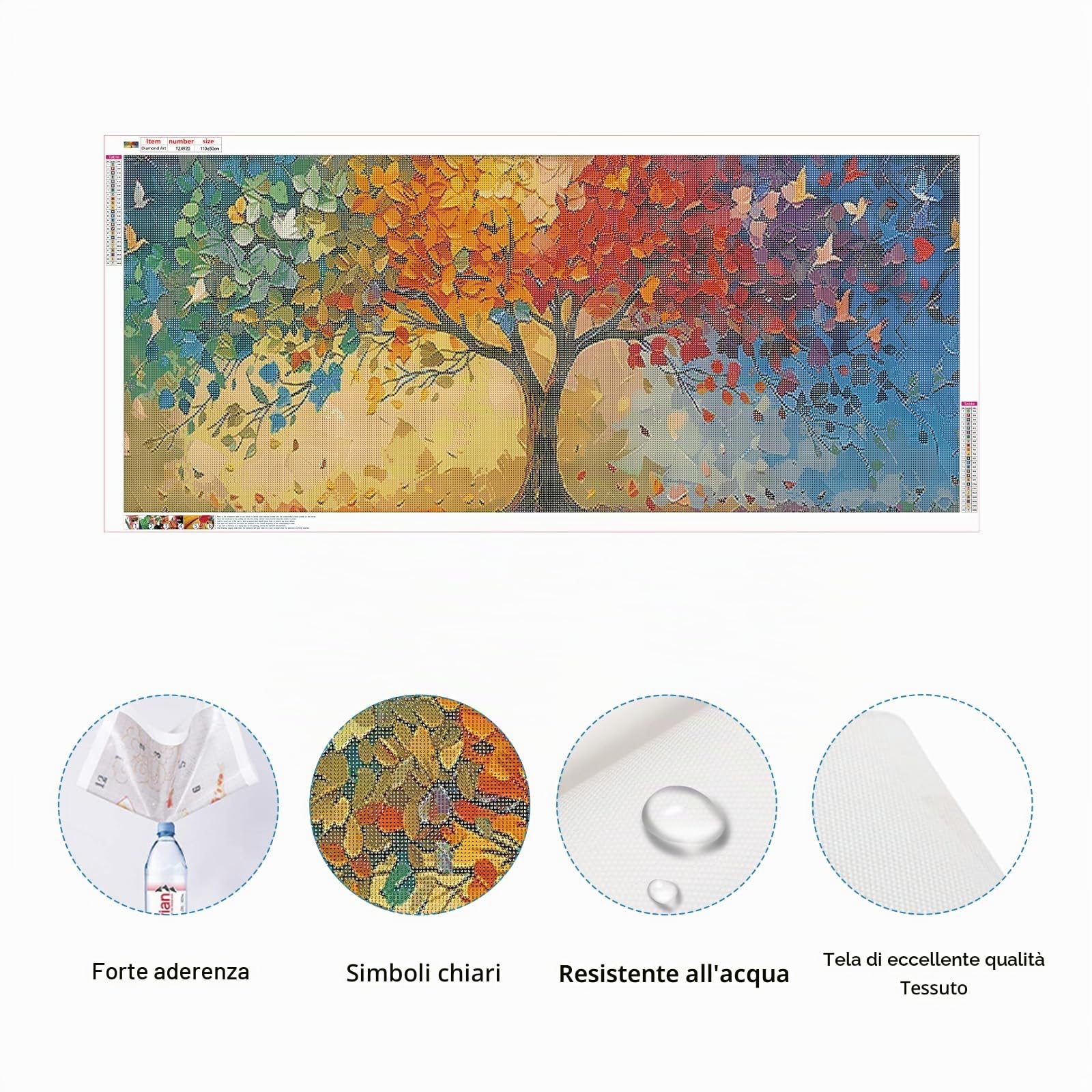 SHEGZHUC 110 x 50 cm Diamond Painting Albero della Vita Quattro Stagioni Albero Diamond Painting Albero della Vita Diamond Painting Diamond Painting Grande XXL Pittura Diamante Arte Ricamo Punto Croce