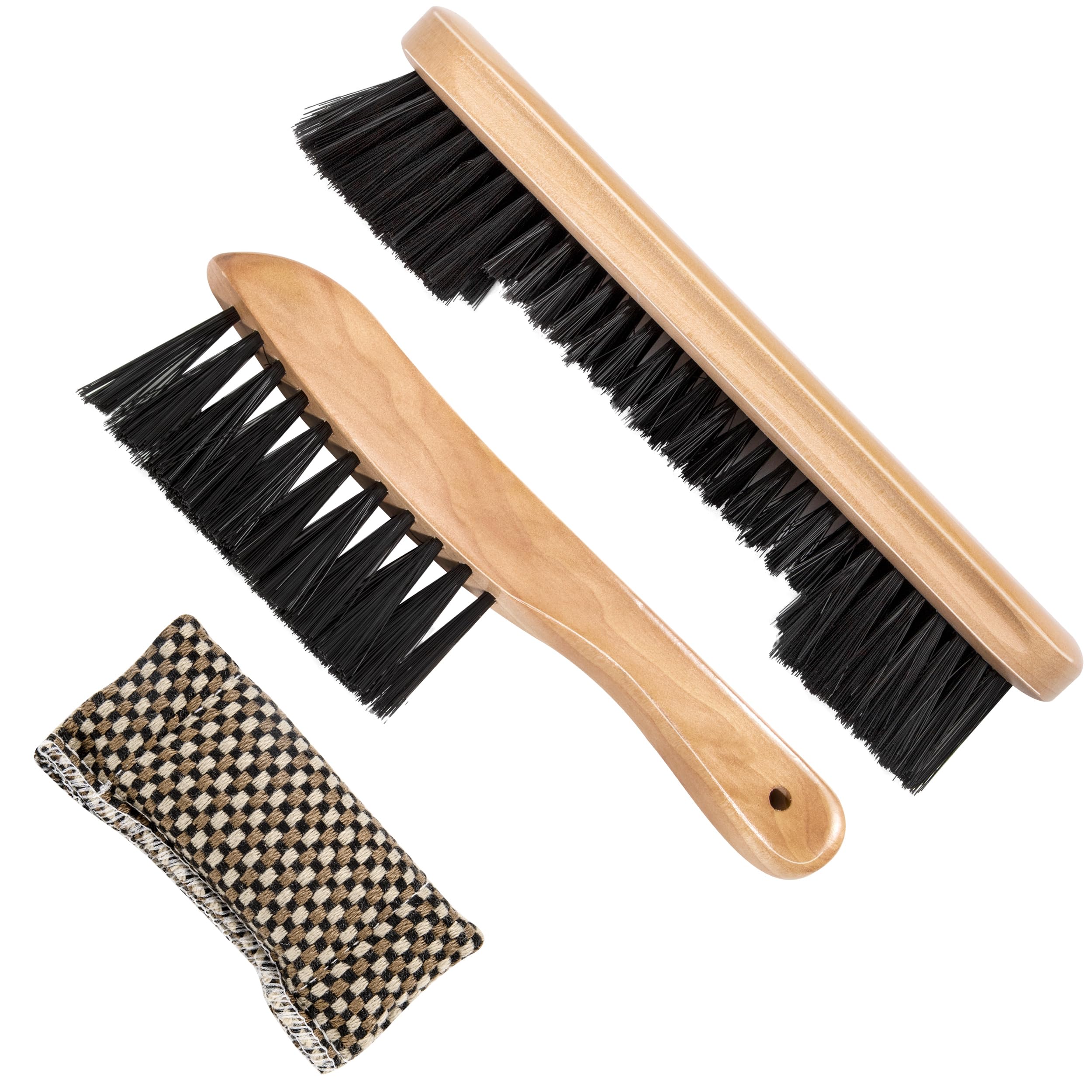 Kit di Pulizia per Tavolo da Biliardo Spazzola per Pulizia da Biliardo in Manico Legno con Panno per Stecca Accessori di Pulizia per Tavolo da Biliardo e Angoli 3 Pezzi