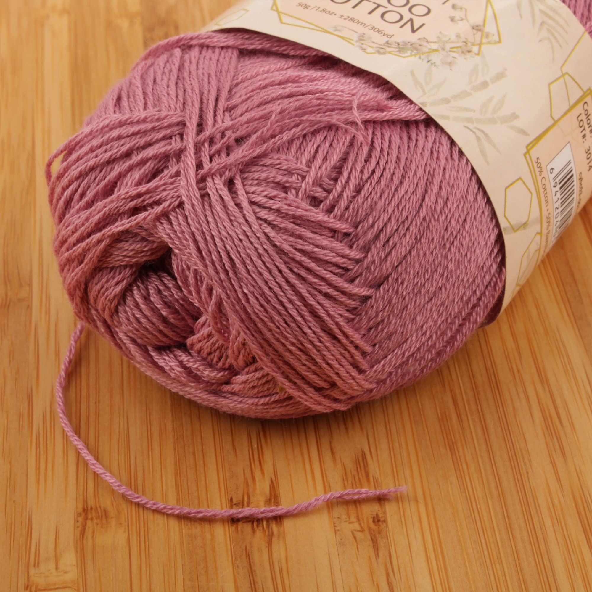 JubileeYarn Baby Soft Bamboo Cotton Yarn - 50g/Skein - Cotton Candy - 4 Skeins, 217 Cotton Candy - Image 3