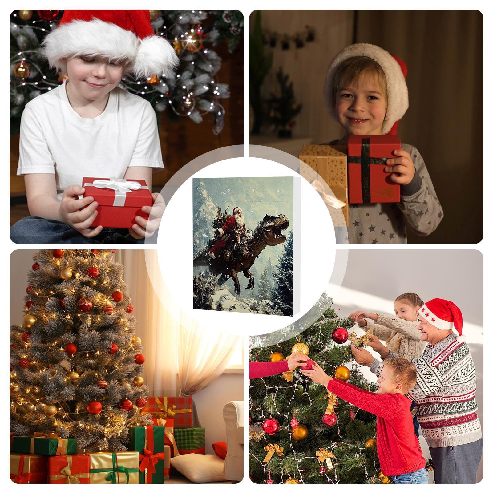 Calendario Avvento Cavalli Calendario Avvento Drago 2024 - 24 Ornamenti Dinosauro Miniatura Per Natale Decorazione Festiva