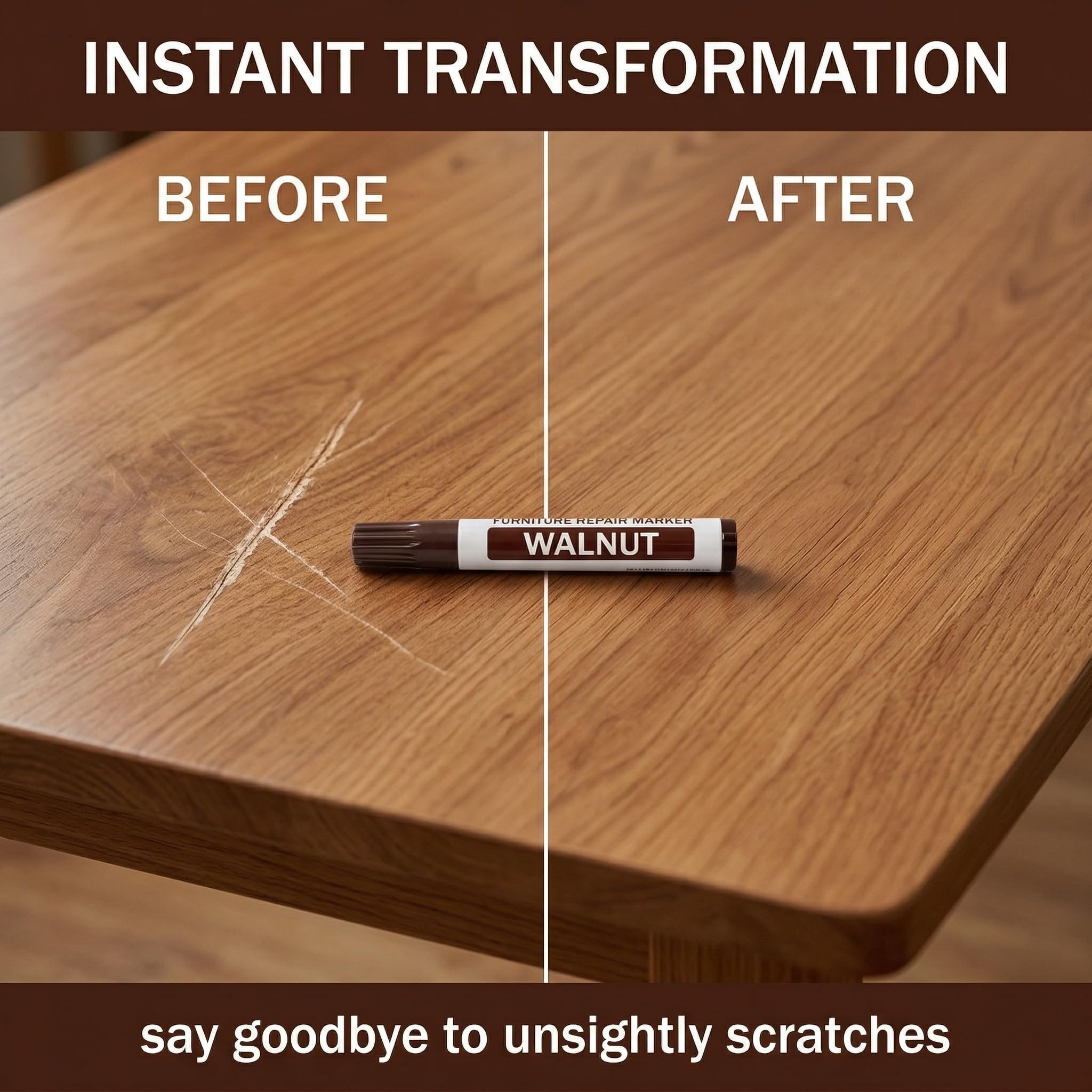 Kit di riparazione mobili da 6 pezzi Riparazione di Piastrelle,Pennarelli per mobili Pavimenti in Parquet e Laminato Porte,per legno,macchie,usura, scheggiature di vernice