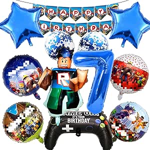 12 Stück Roblox Geburtstagsballons - Deko Set Für Kindergeburtstag