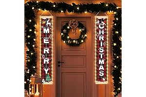 Light Up Christmas Sign Outdoor: Merry Christmas Banner Porch Sign
