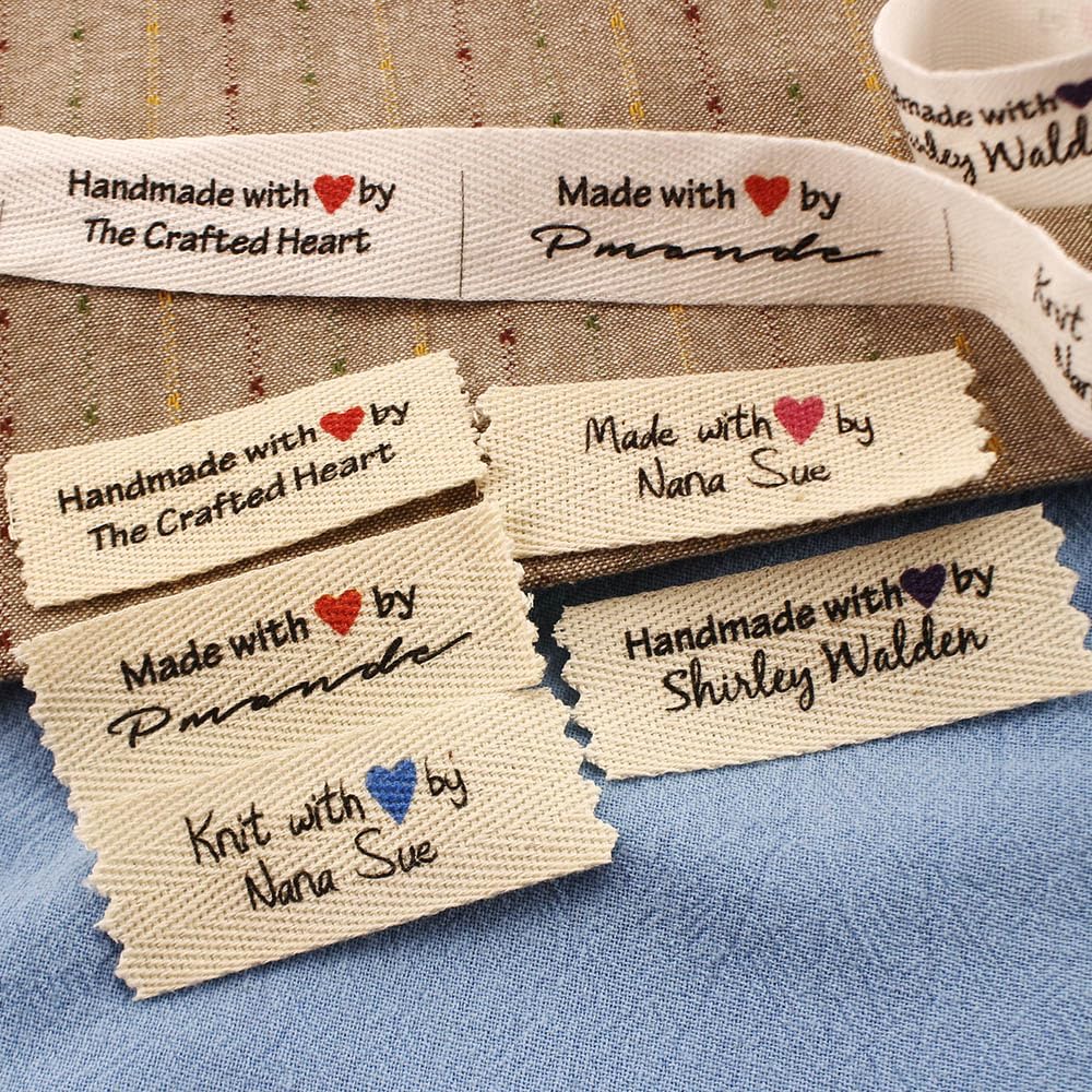 20X60mm,Fettuccia in twill di cotone,Etichette piatte o piegate,etichette per cose lavorate a maglia,Personalizzato,Personalizada,etichetta fatta a mano,accessori da cucire-500 pezzi Bianco