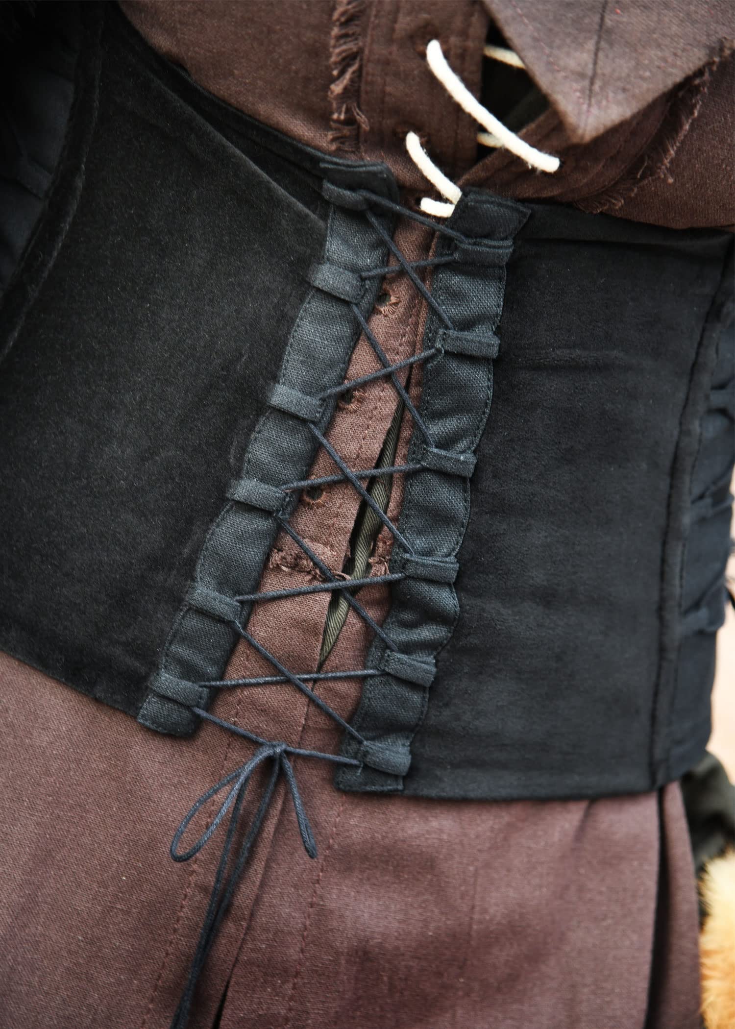 Battle-Merchant Unterbrust Corsage Anik Oberteil für Damen | Mieder aus Samt mit Schnürung | Mittelalter Kleidung | LARP, Wikinger, Pirat, Gothic, Kostüm