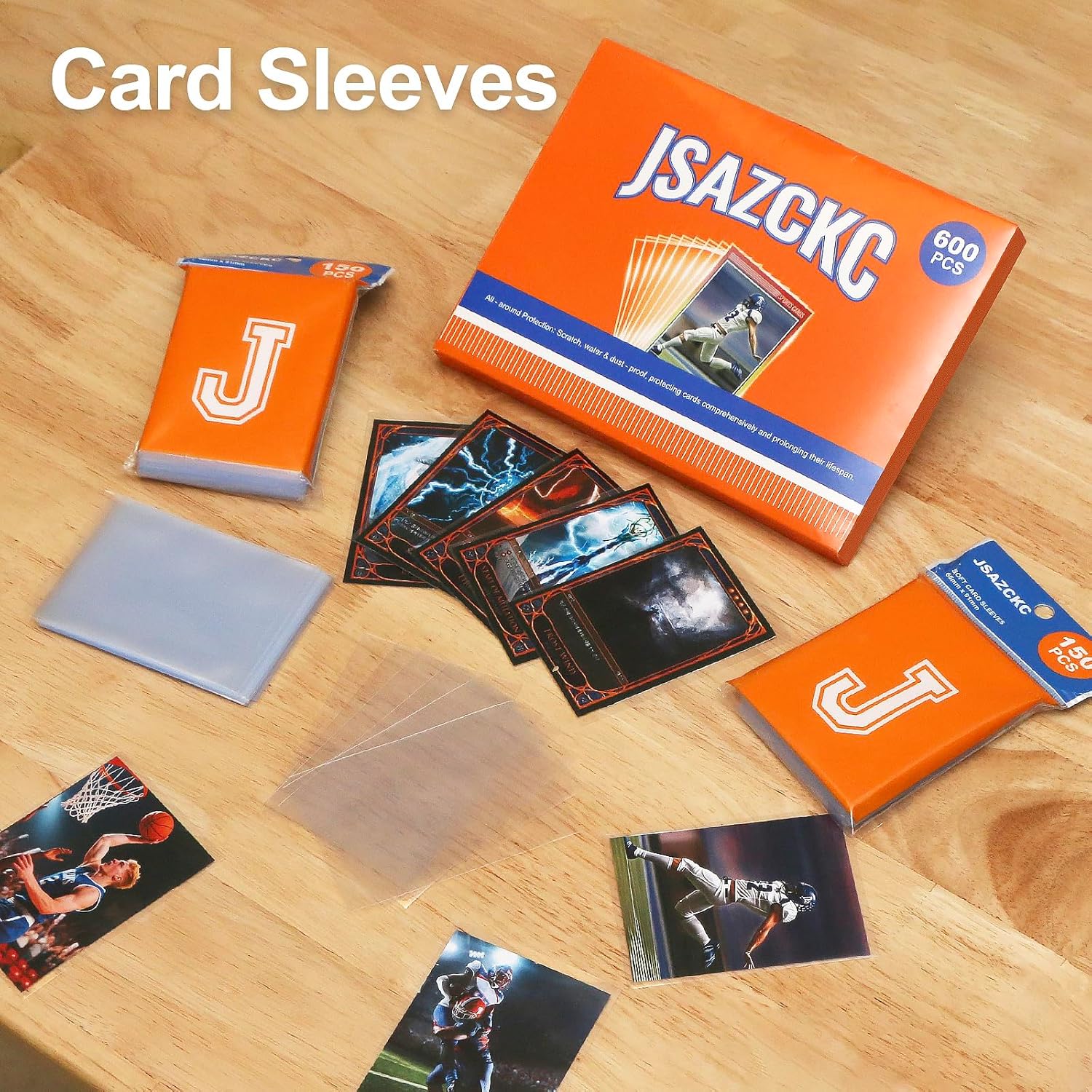 600 Pack Card Sleeves, Soft Penny Sleeves for Trading Cards, Perfect Fit for TCG, MTG, Baseball & Sports Cards