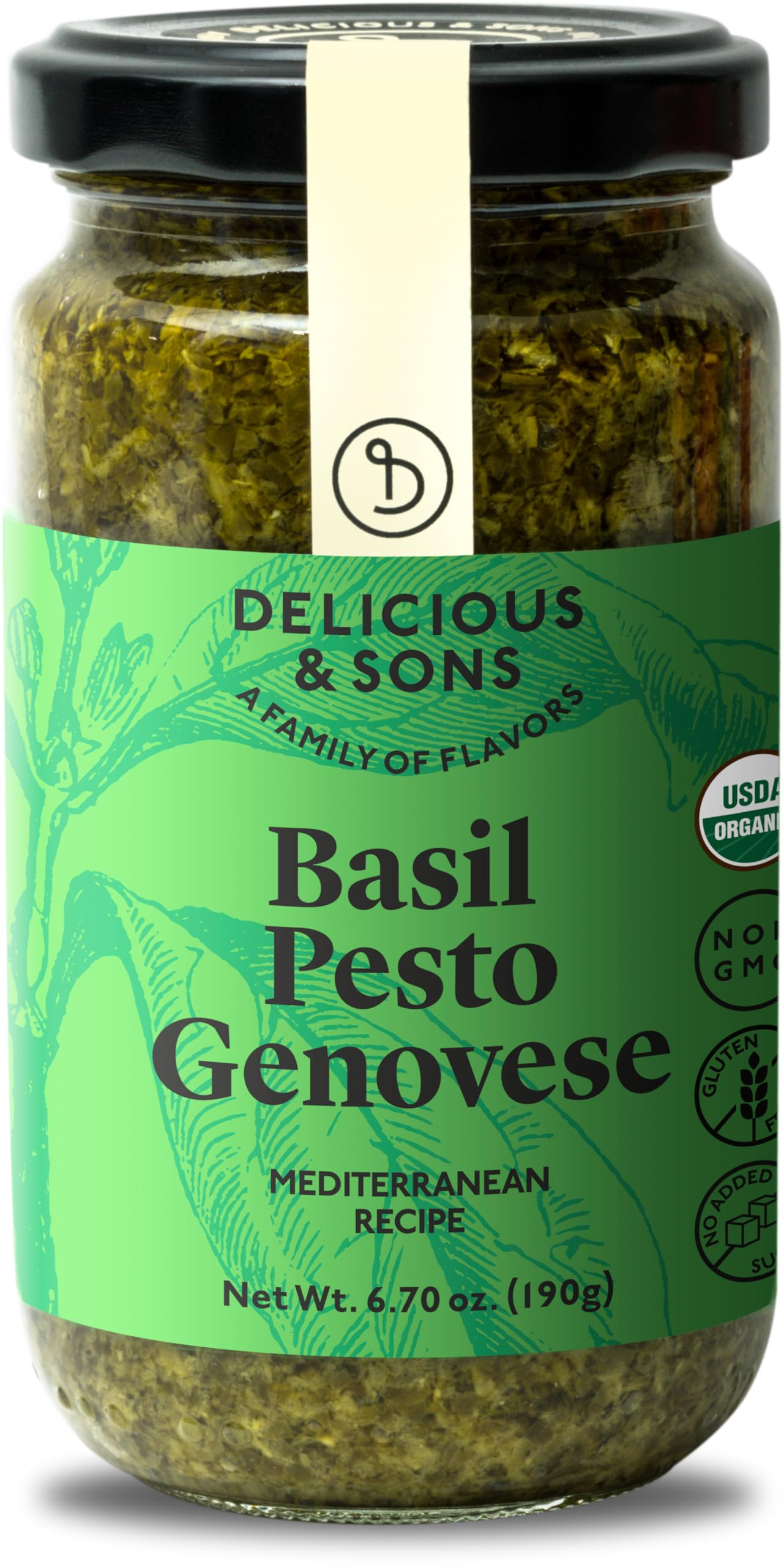 Delicious & Sons Salsa Pesto Genovese Italiana Ecológica 190g