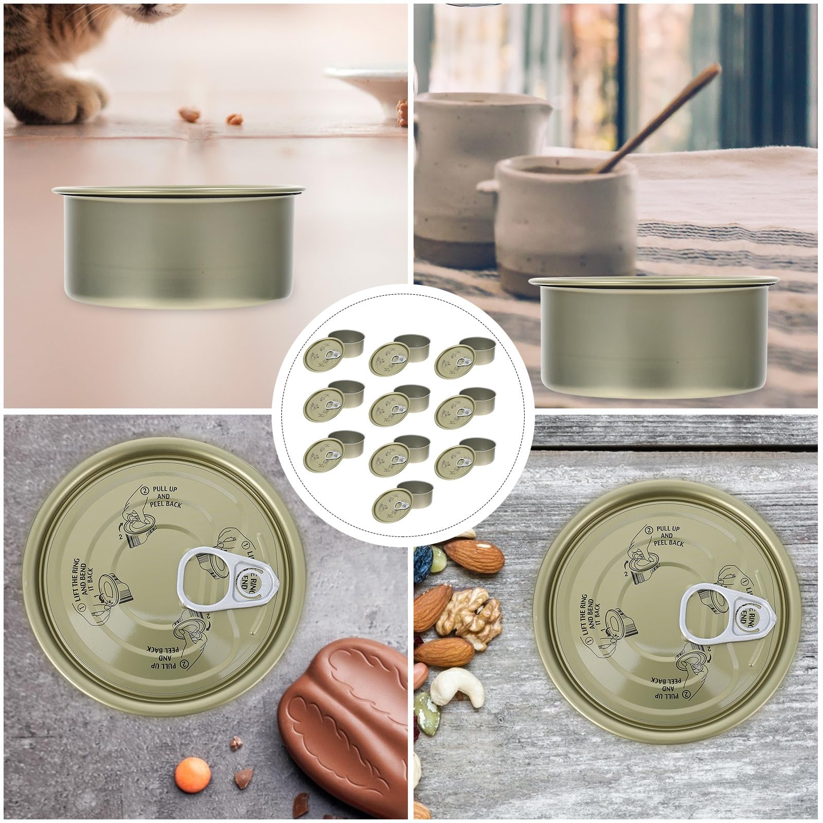 Barattoli Per La Conservazione Alimenti Ermetici in Metallo, Set Da 10 Lattine Sigillate Per Tè, Caramelle e Snack, Contenitori Impermeabili Per Cucina e Conservazione Casa