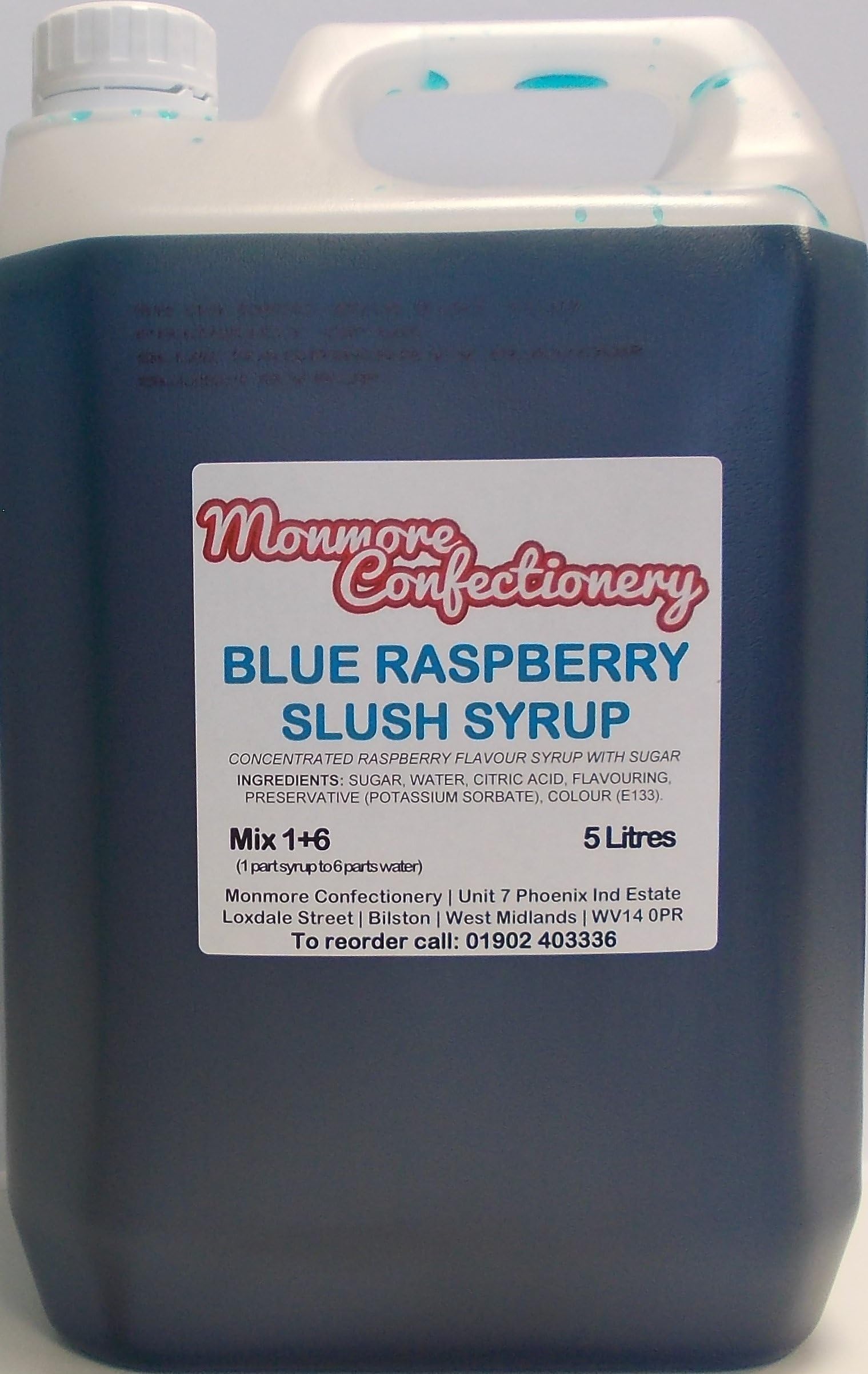 Blue Raspberry Slush Syrup (MONMORE) 5 litres