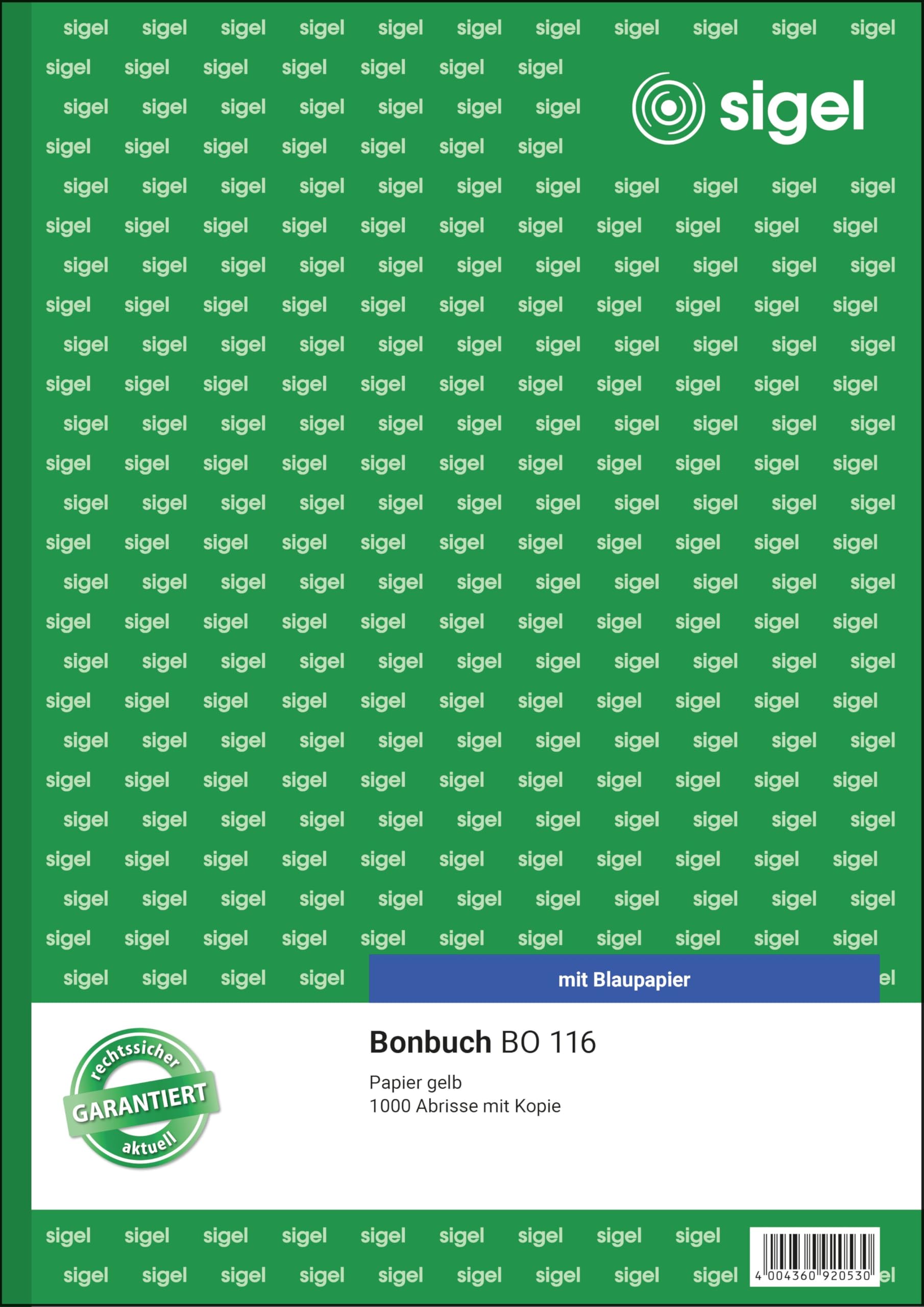 Sigel BO116 biglietto libro 1000 sztuk żółty niebieski format A4 2x50 arkuszy