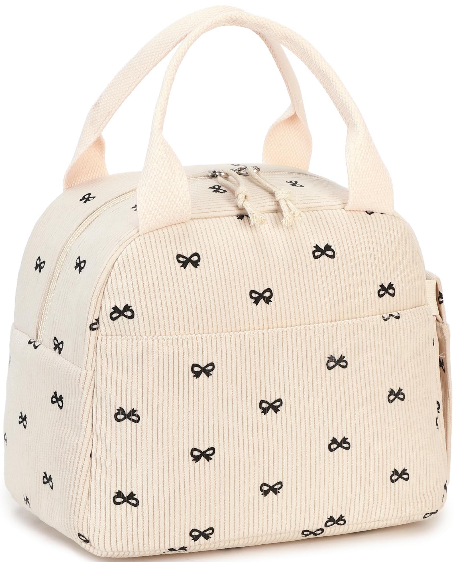 LEDAOU Lunch Box for Women Insulated Lunch Bag Corduroy Lunch Tote Bags Leakproof Cooler Lunch Case for Travel Work Picnic