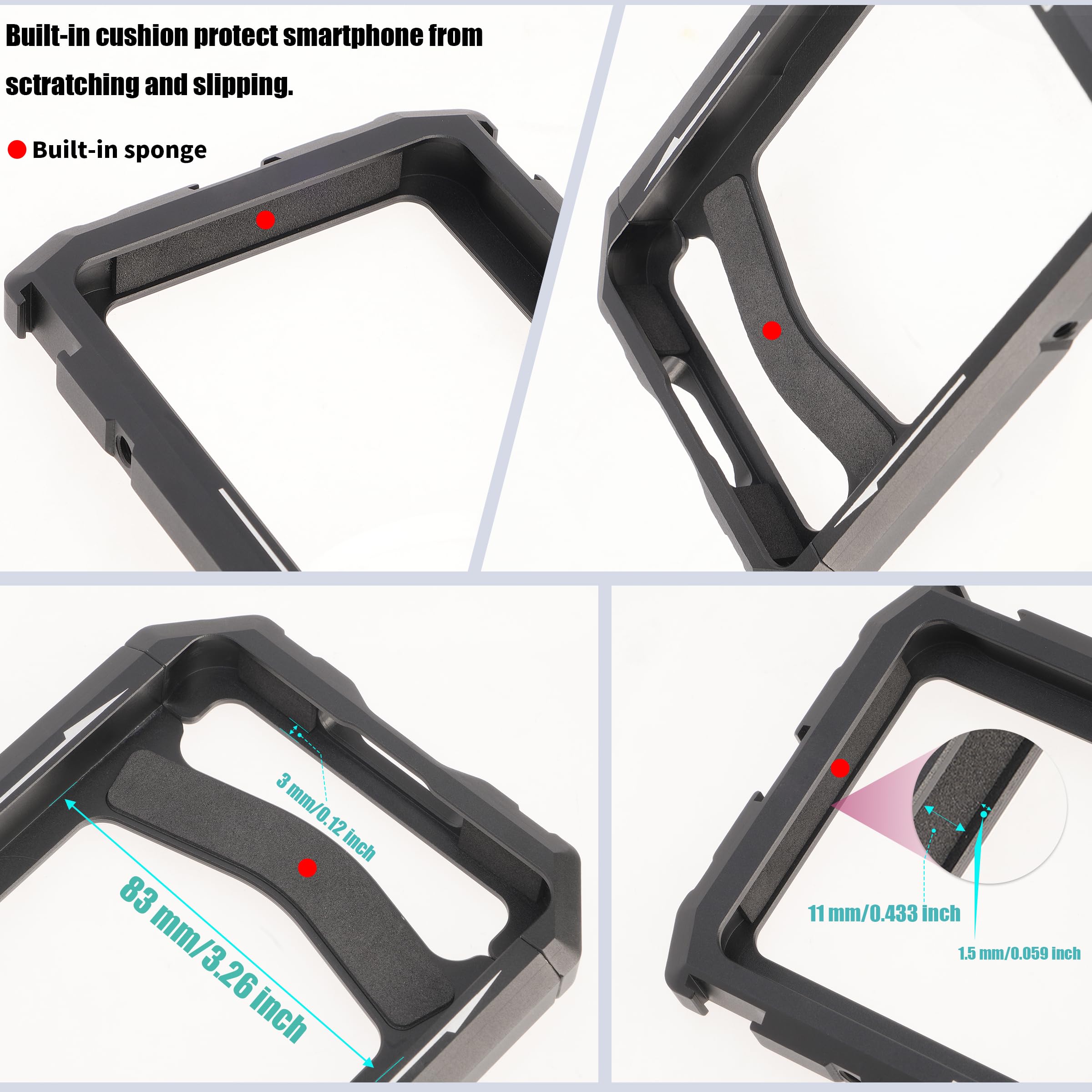 Fotga Estabilizador universal para smartphone con asas + adaptador de filtro de rosca de 67 mm para iPhone, Samsung, teléfono celular, Vlog, transmisión en vivo, grabación de video con soporte de