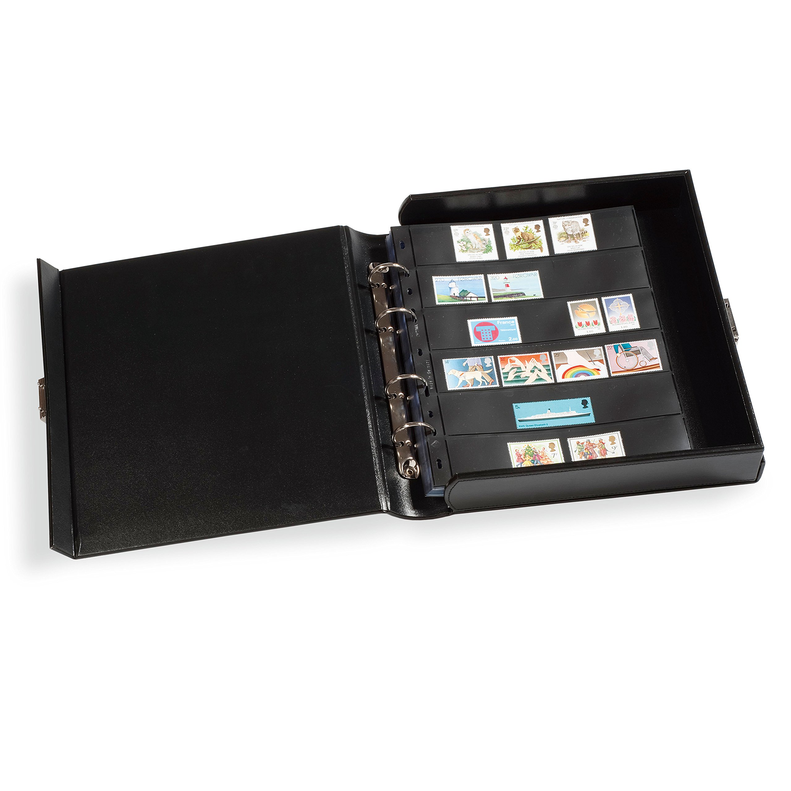 Leuchtturm 310766 Álbum portamonedas Optima Classic - archivador con Casete de protección Integrado - con Cierre - Negro