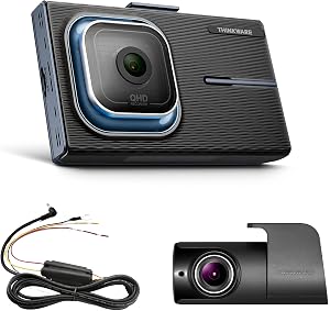 THINKWARE X1000 Dash Cam Front and Rear 2K QHD 2560 x 1440, 156° Wide Angle Dashboard Camera Recorder with G-Sensor, Sony STARVIS Sensor, 24H Parking Mode, LCD Touchscreen, Night Vision