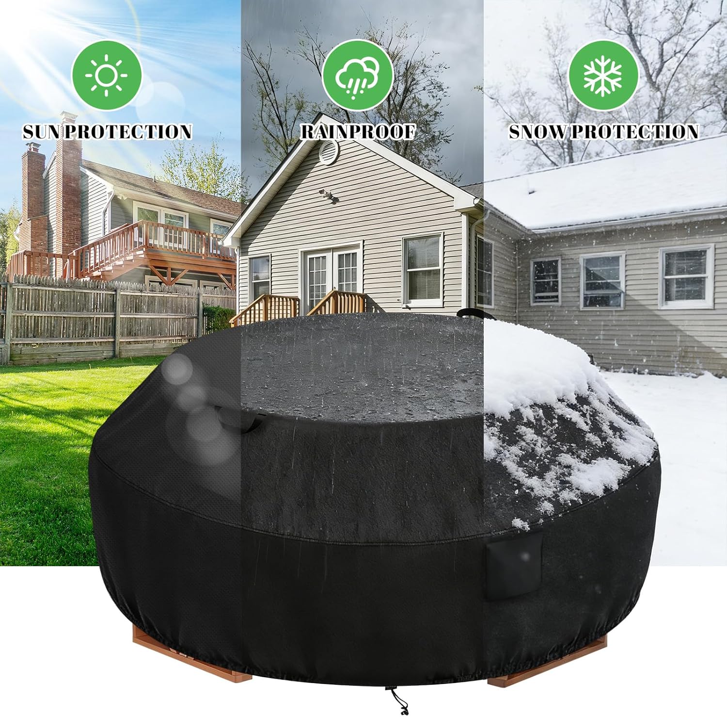 Octagon Picnic Table Cover Fits for 6/8 Seat Outdoor Octagonal Picnic Table , 600D Oxford Waterproof, Dust-proof and UV-Resistant Patio Table & Chair Set Cover with Storage Bag
