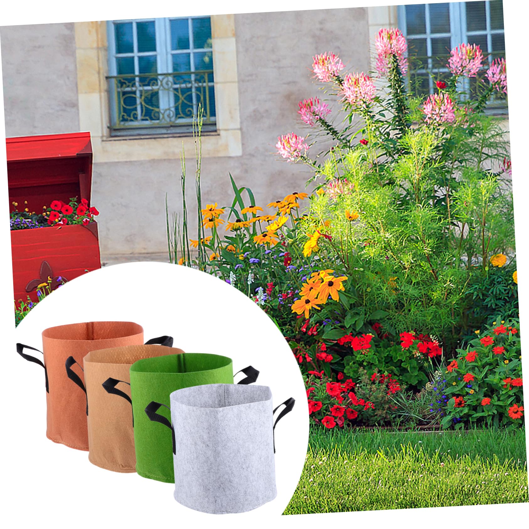 8 Stück 3 Farbige Pflanztaschen Pflanzenaufzucht aufbwahrungs-Box Flowerpot pflanzensack Gemüseanbaubeutel grüner Pflanzentopf Pflanzenwachstumsbeutel Pflanzbeutel für Gemüse Vlies