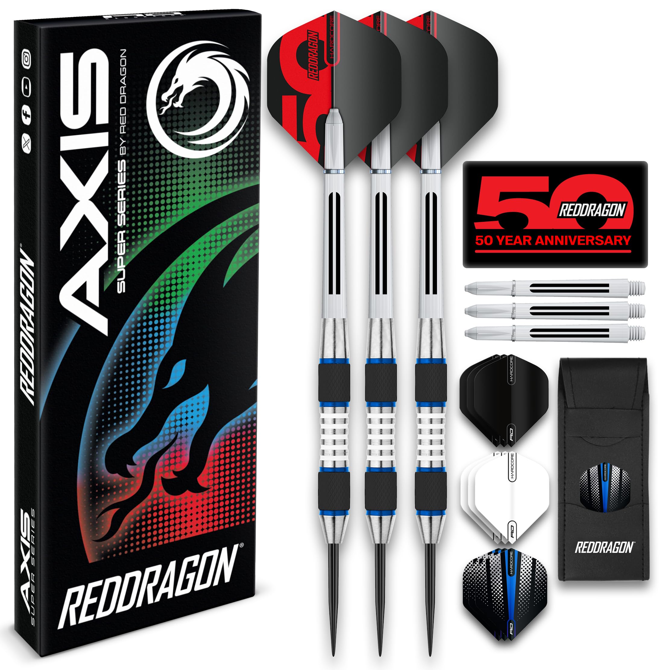 Evos Steel Tungsten Darts Professional Steel Darts Set with Flights, Shafts and Wallet