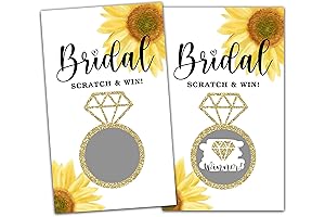 Sunflower Bridal Shower Scratch Off Raffle Lottery Ticket Game Cards