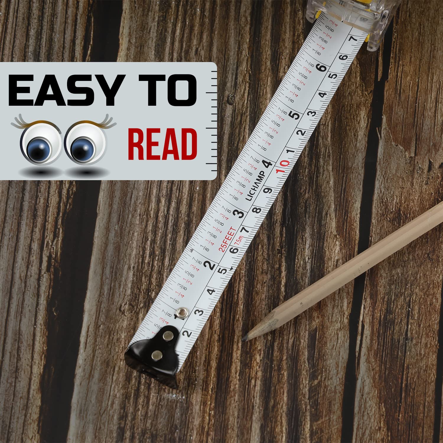 Buy Lichamp 25FT/7.5M SAE and Metric Tape Measure 6 Pack, Retractable