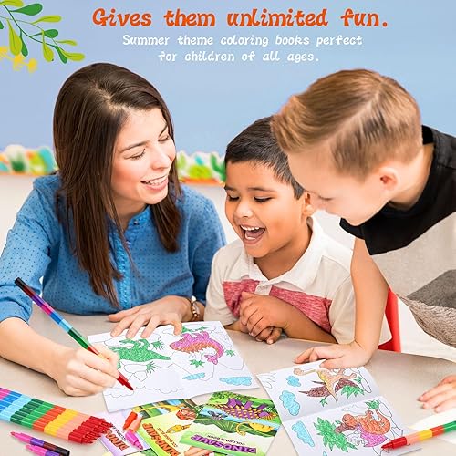 Miniatura 5 de BenLouis 24 piezas de dinosaurios mini libros para colorear para niños, recuerdos de fiesta de dinosaurios, pequeños libros de actividades a granel