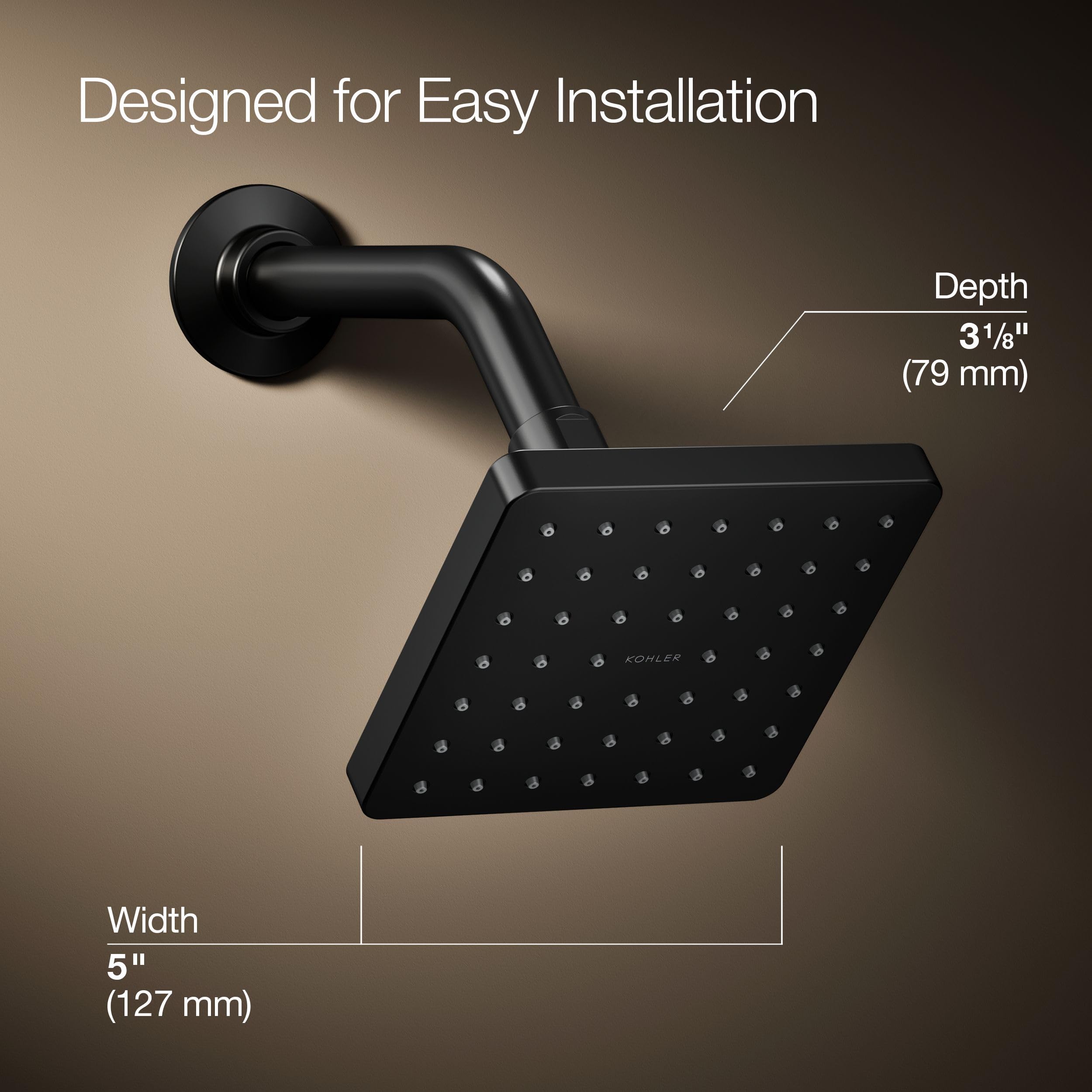Kohler K-24805-BL Parallel Showerheads, Matte Black, 2.5 GPM - Image 3