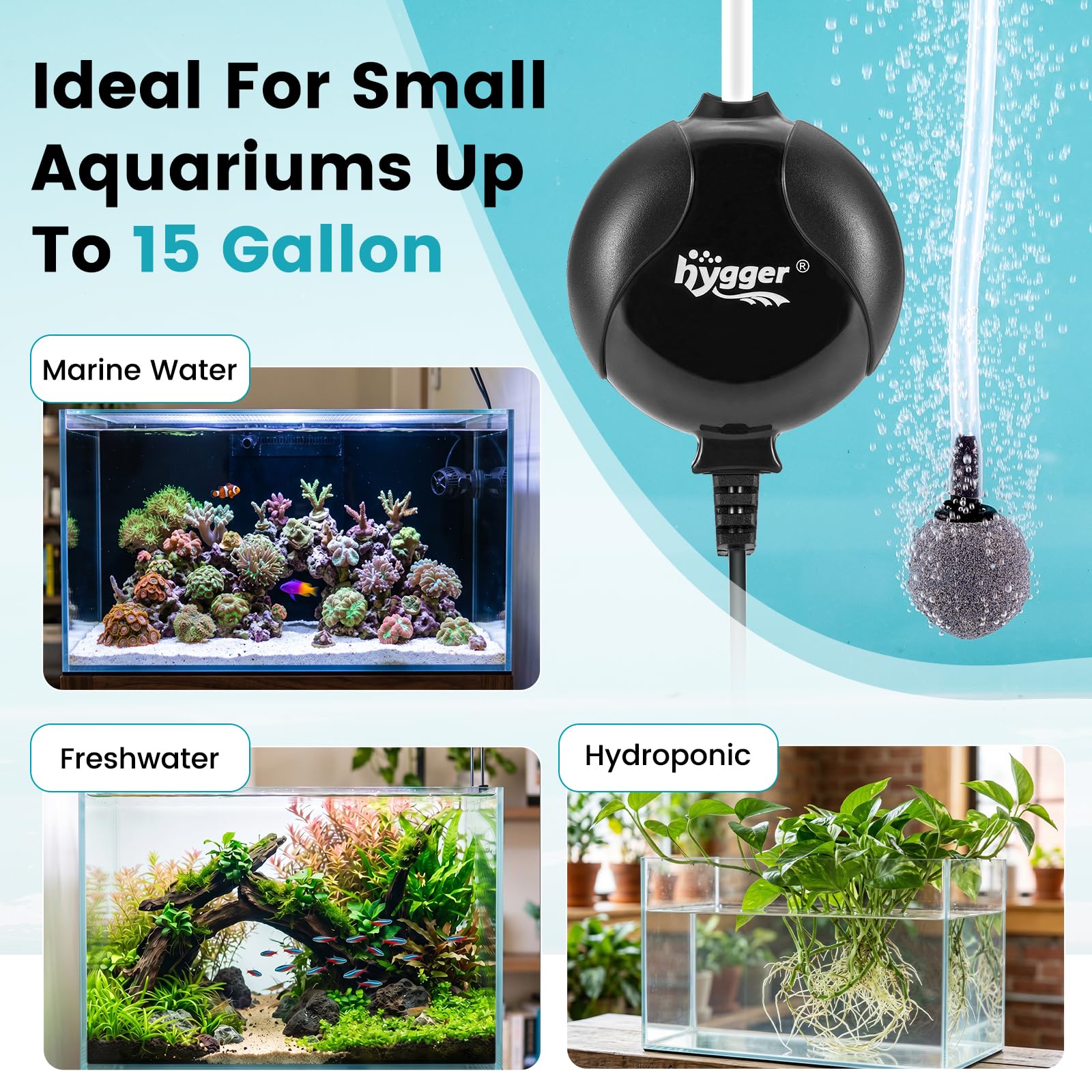 Quiet Aquarium Air Pump - Small & Ultra-Quiet -7