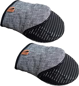 Short Oven Mitts, Silicone Kitchen Mini Oven Mitts Heat Resistant, Non-Slip Grip for Baking Grilling Barbecue Microwave (Black)