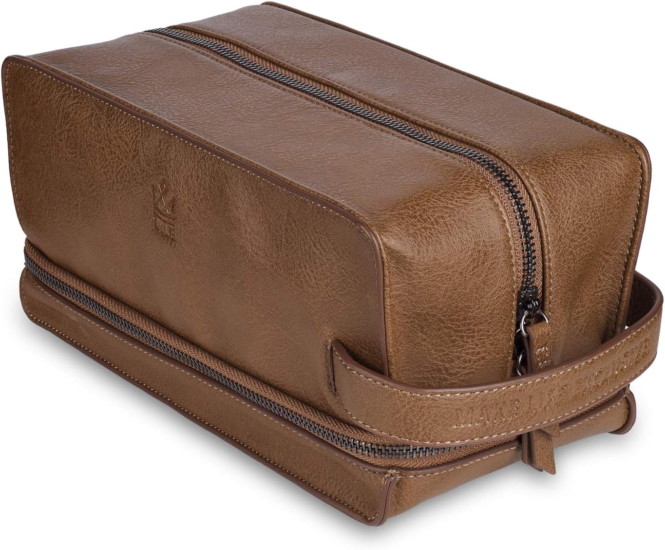 Leather Toiletry Bag for Men, Gift For Men, Mens PU Leather Shaving Bag, Leather Dopp Kit for Men, Toiletry Bag, Mens Travel Toiletry Bag, Hygiene & Grooming Kit Organizer.