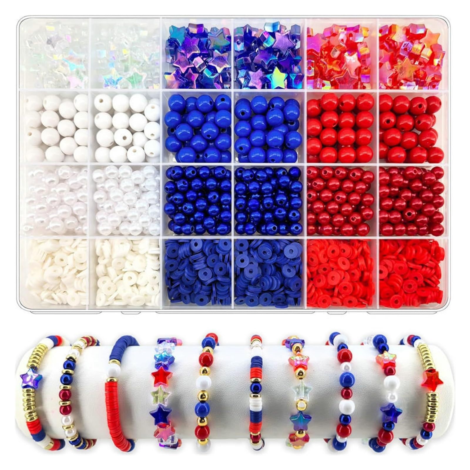 Rynzo DIY Beading Kits 2,220-Piece Polymer Clay Bead DIY Kit(Beads Kit4)