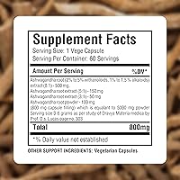 Vista 3 de Herbsforever Extracto de Ashwagandha-Extra Strength (8: 1), Equiv.to4750mg Polvo de raíz por porción-Anti estrés, sueño, energía, equilibrio