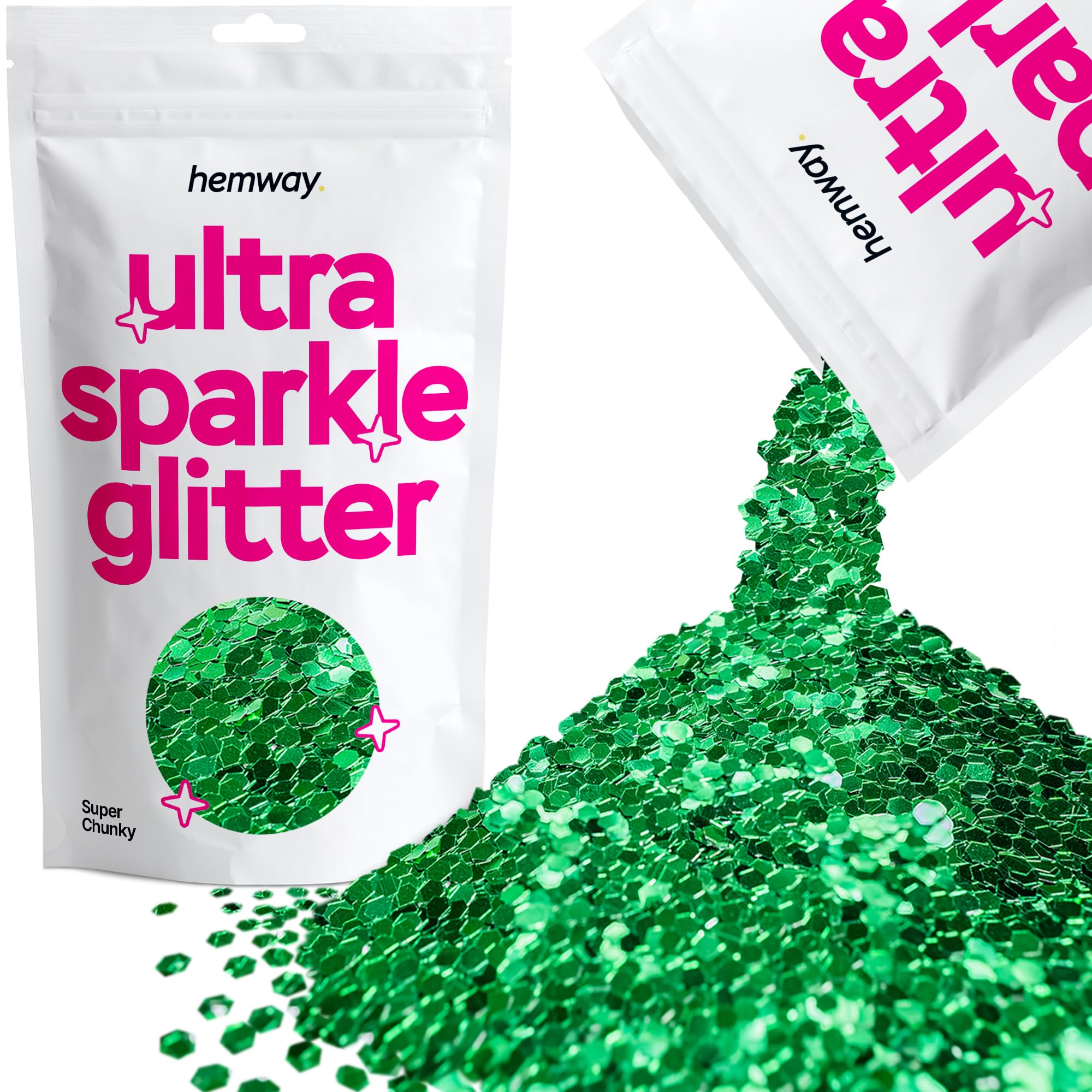 Hemway Ultra Sparkle Glitter Baby Pink Iridescent 100g Fine | Glitter for Arts & Craft, Makeup, Nail Art, Crafting, Card Making, Sparkle Decoration — view 246