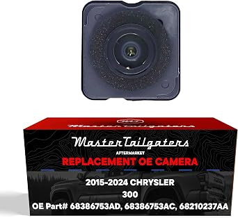 Master Tailgaters Replacement for Chrysler 300 Sedan 2015-2024 Backup Camera OE Part # 68386753AD, 68386753AC, 68210237AA