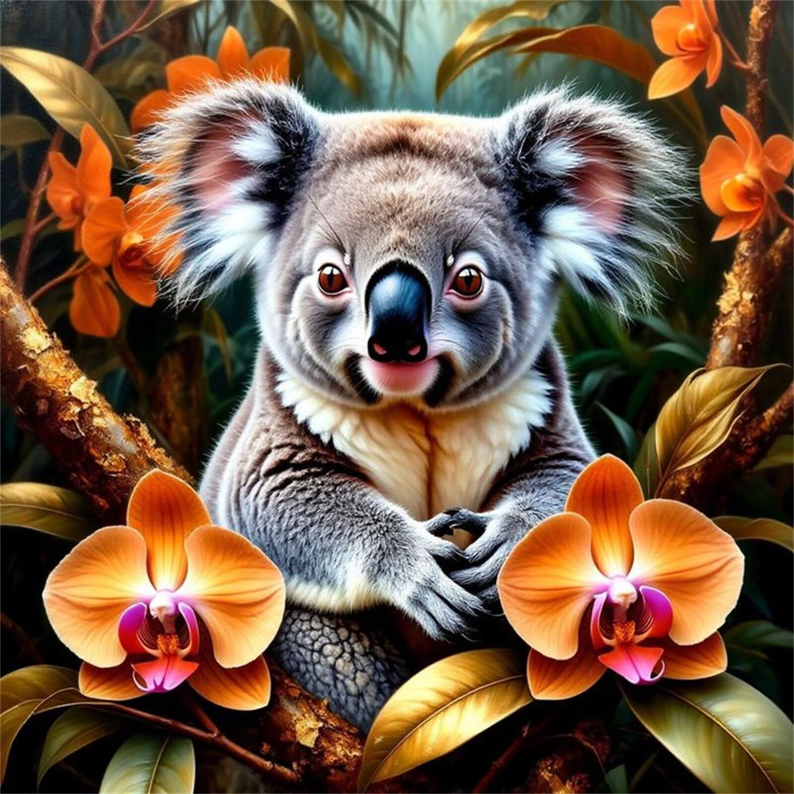 1000 sztuk Koala Tropikalne Kwiaty Układanki, Puzzle dla dorosłych Rodzinne gry aktywności, Zrób to sam Puzzle do dekoracji ścian domu