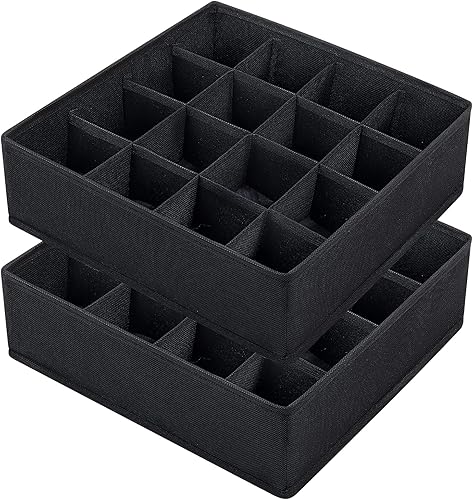 Miniatura 47 de Joyoldelf Organizador de cajones para calcetines, organizador de ropa interior, organizador de 16 celdas de tela, cajas de almacenamiento para Beige
