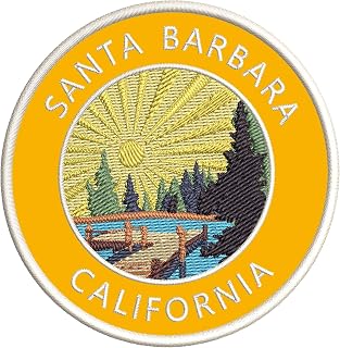 Lake Dock - Santa Barbara - California 3.5" Embroidery DIY Iron or Sew-on Decorative Patches Vacation Adventure Theme Novelty Applique