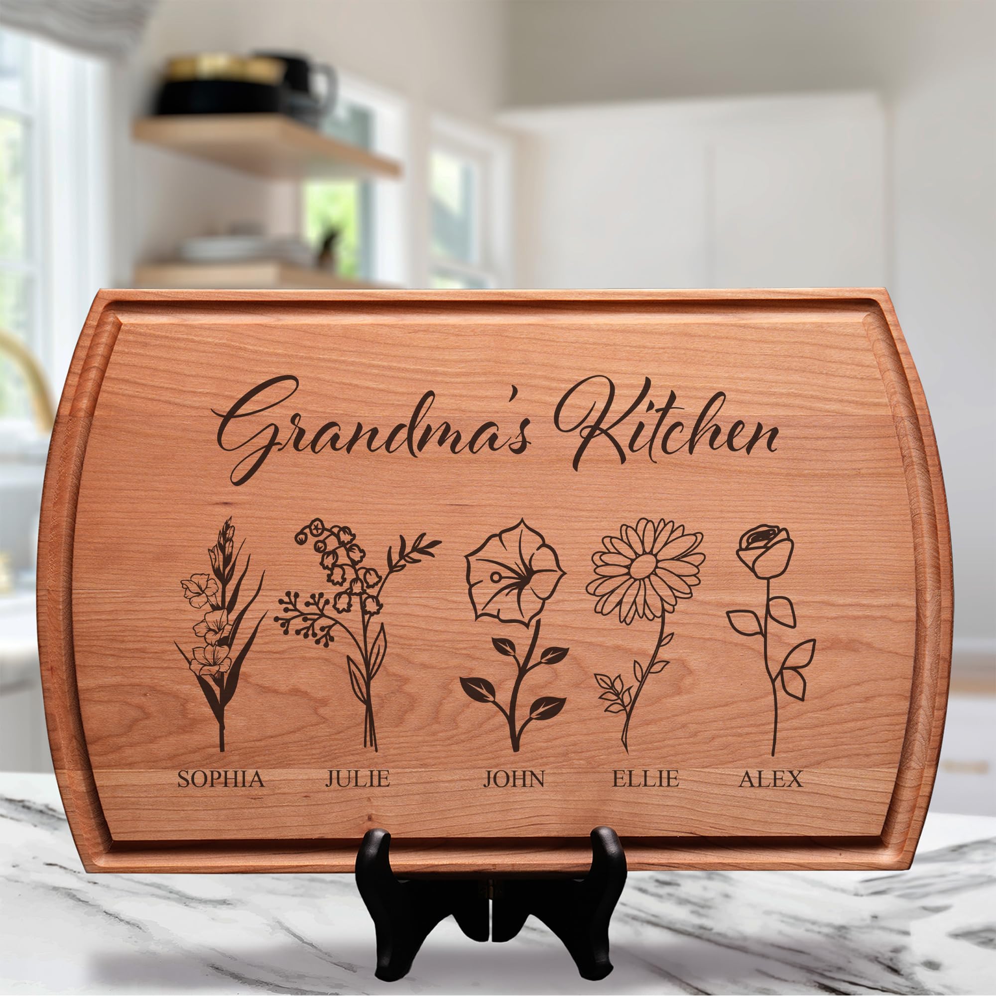 Personalized Cutting Board For Mom, Custom Cutting Board, Mothers Day Gifts For Grandma, Christmas and Birthday Gifts For Mom From Son Daughter,