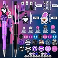 Vista 3 de Colarr 12 juegos de cuentas de Halloween a granel con cuentas focales de silicona, broches de borlas y kit de bricolaje enano para adultos