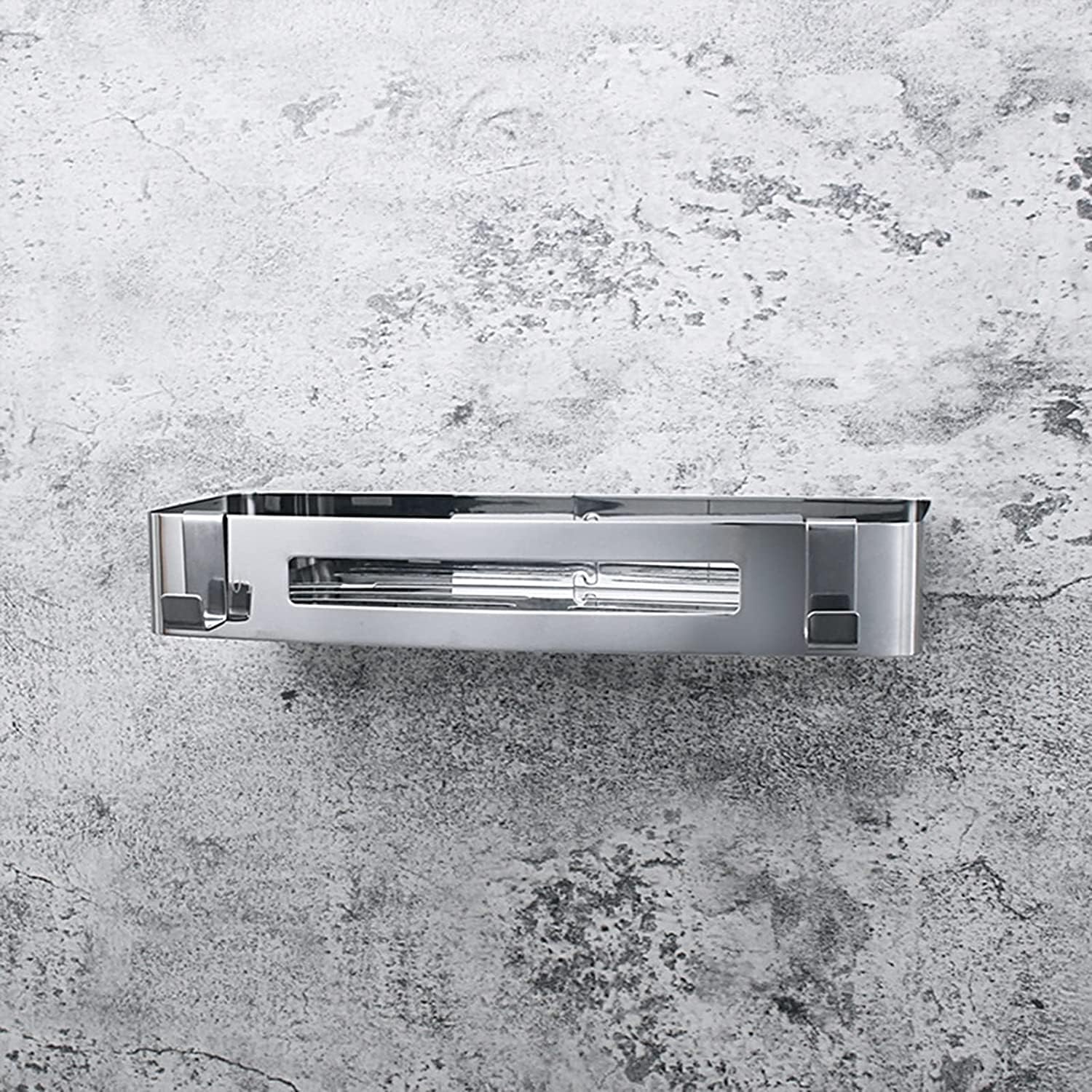 Mensola Bagno Mensola Portaoggetti da Doccia in Acciaio Inox con Ganci Parete per Bagno Senza Perforazione Scaffale Doccia(30.3 * 12.5 * 5cm)