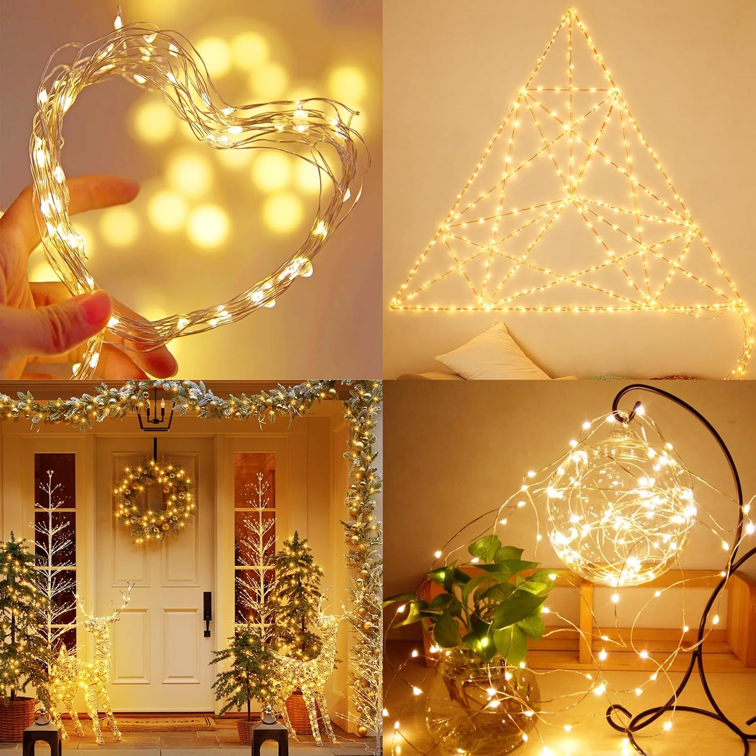 ZAIYW 4 Pack 16.5Ft 50LED Fairy Lights Battery Operated with Remote Control Timer 8 Modes, Waterproof Twinkle String Lights for Bedroom Wedding Xmas Tree Outdoor DIY Decor (Warm White) - Image 7