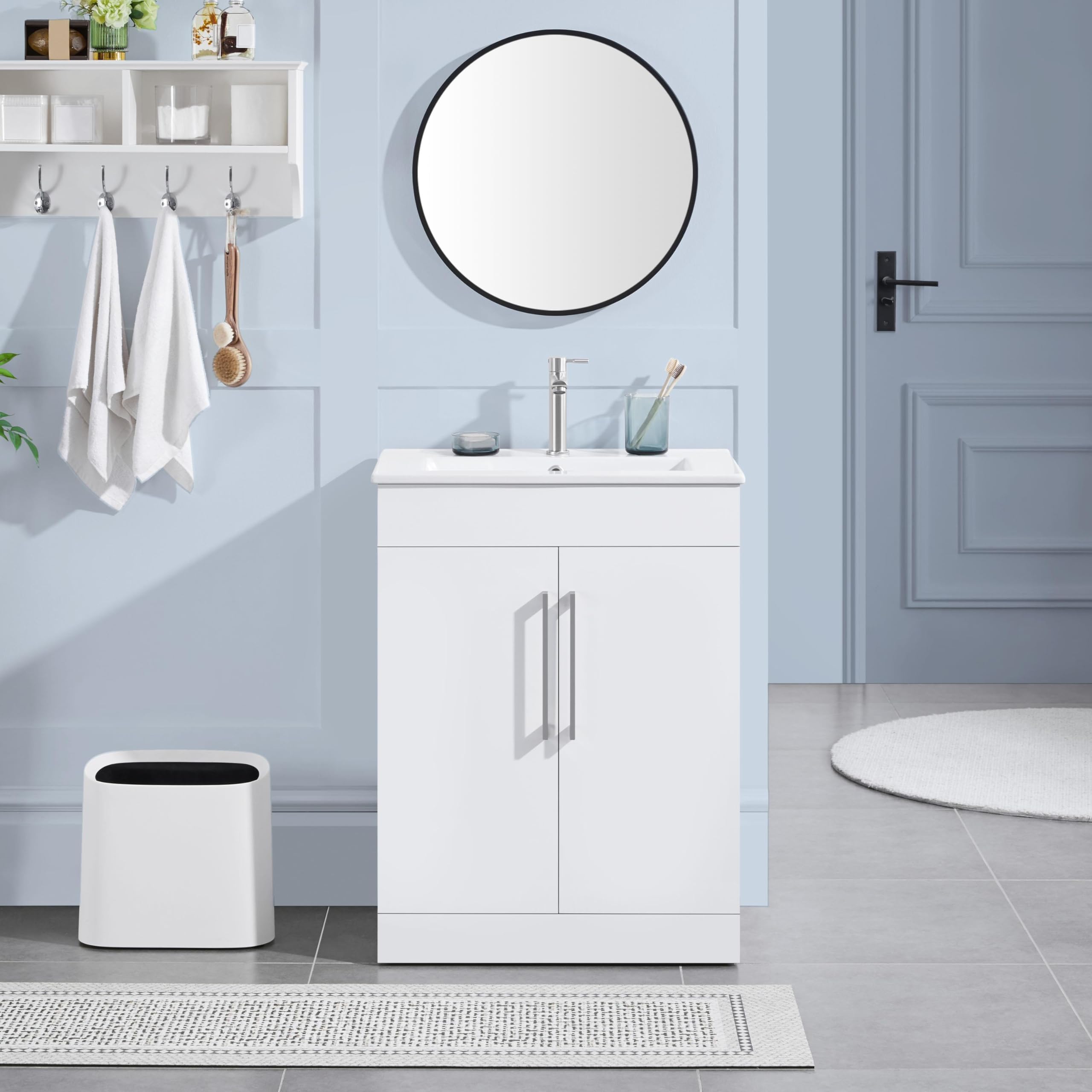 Yaheetech Bathroom Vanity Unit with Ceramic Basin, Bathroom Vanity ...