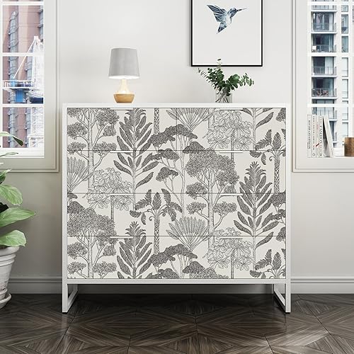 Miniatura 6 de Papel tapiz moderno de bosque para despegar y pegar papel de contacto de la selva para gabinetes papel tapiz autoadhesivo extraíble para baño