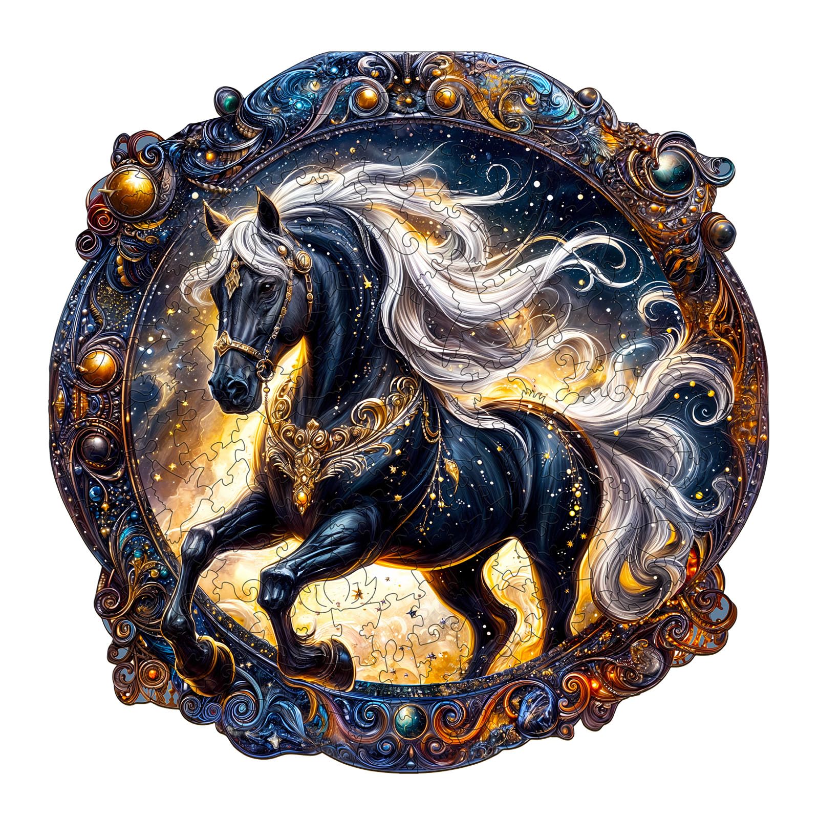 Puzzle in Legno per Adulti 14+, Cavallo Elegante Puzzle di Legno con Scatola,Puzzle Irregolare Unico,Regalo di Compleanno per Adulti