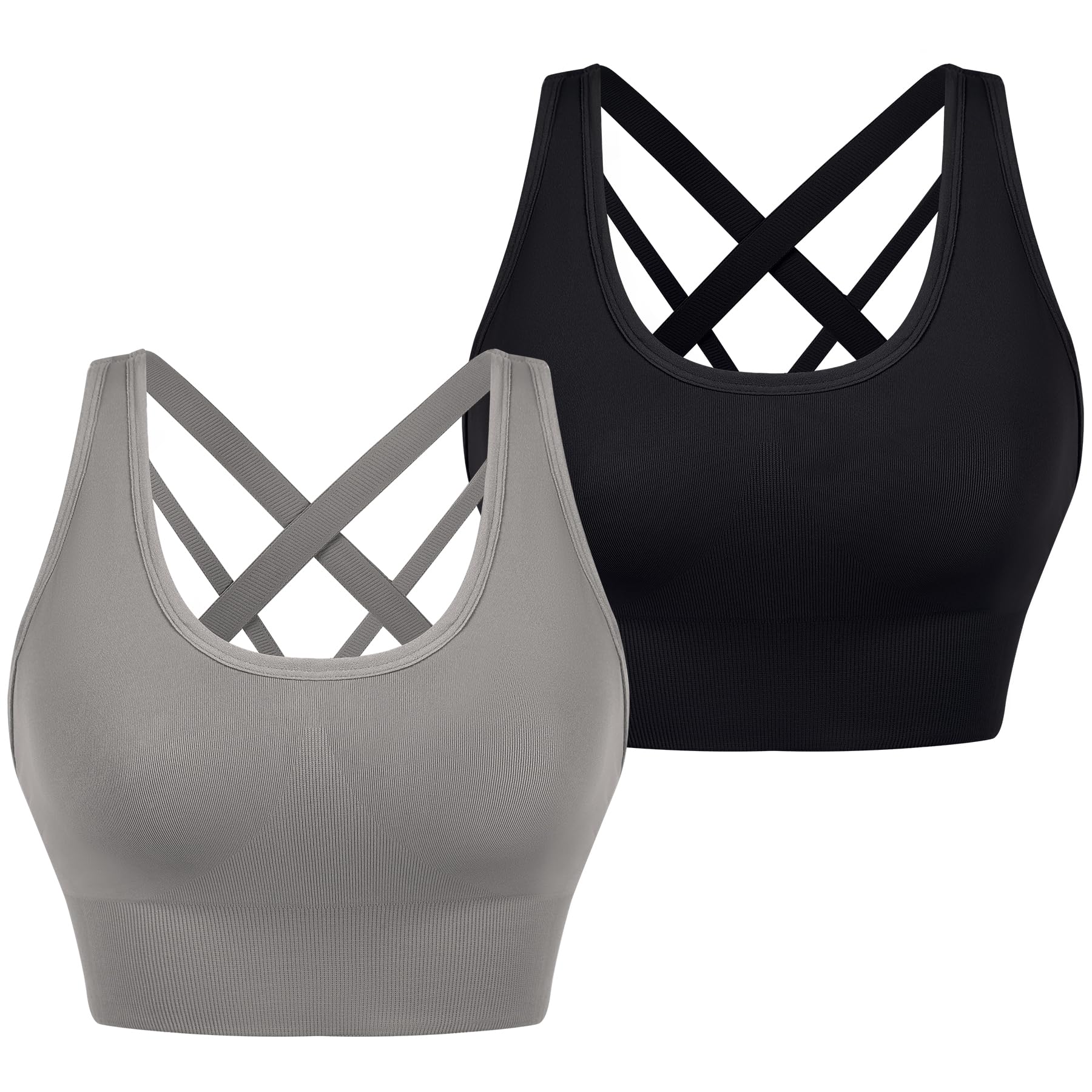 Leversic Reggiseno Sportivo da Donna Reggiseno Yoga Top Fitness Donna Imbottito Senza Ferretto Reggiseni Push Up per Yoga Jogging Gym S-XL